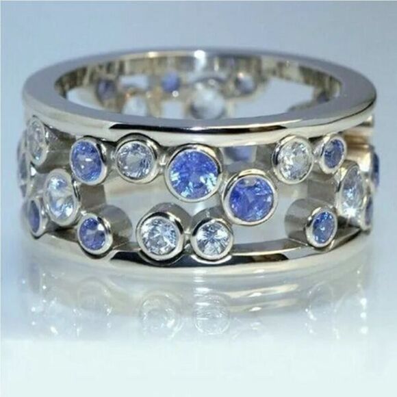 The Stellar Blue Band Ring in silver sz 6 - Picture 6 of 8
